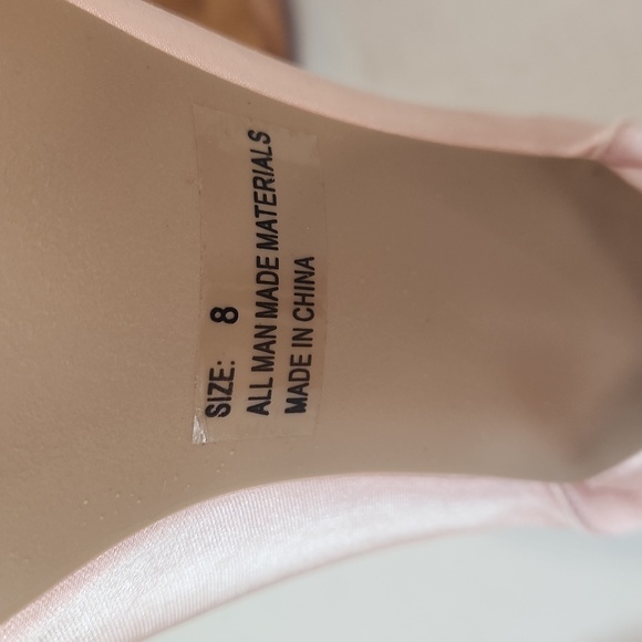 Cupid Pale Pink Lace Up Heels Booties. Size 8 - Picture 6 of 7